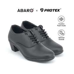 Faux PU Leather Uniform Cadet High Cut Formal Boots Shoes Women FBA631M3 Black PROTEK